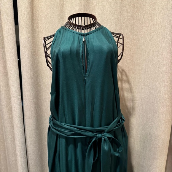 Ted Baker Meriahh Dark Green Halter Wide Leg Jumpsuit - Size 4 (US 10/12/14) - Picture 5 of 15